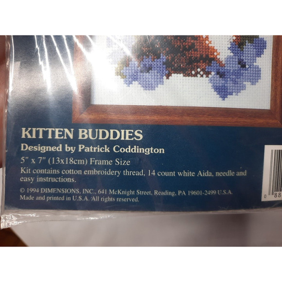 Dimensions Sunset Jiffy Counted Cross Stitch Kit Kitten Buddies 16606 - Picture 3 of 4